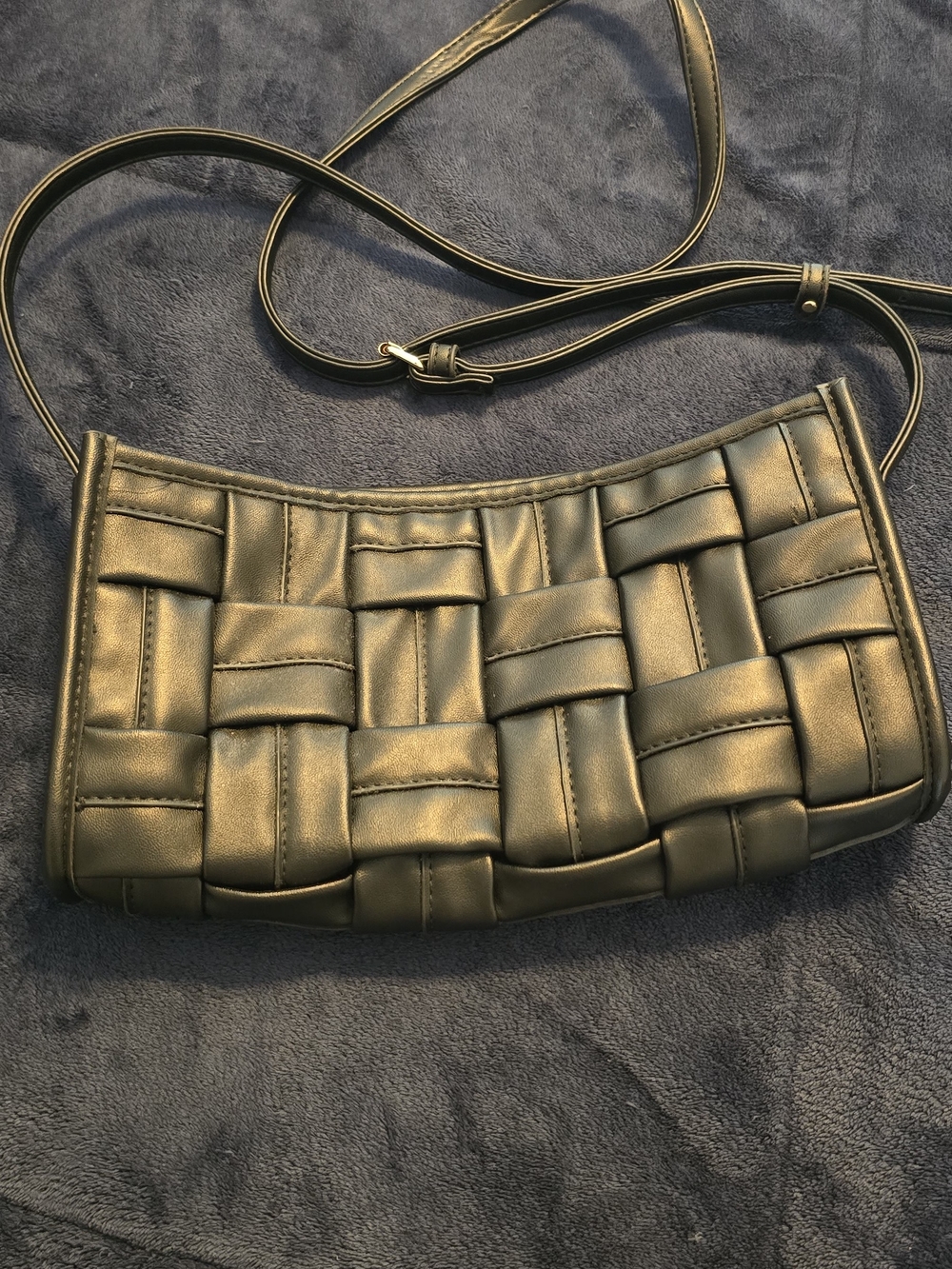 Black Woven Crossbody Bag